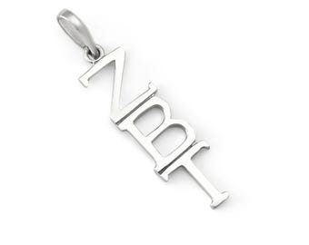 Zeta Beta Tau 14k Solid White Gold Pendant // ZBT Fraternity Jewelry // Fraternity Gifts // Fraternity necklace // Big and Little gifts