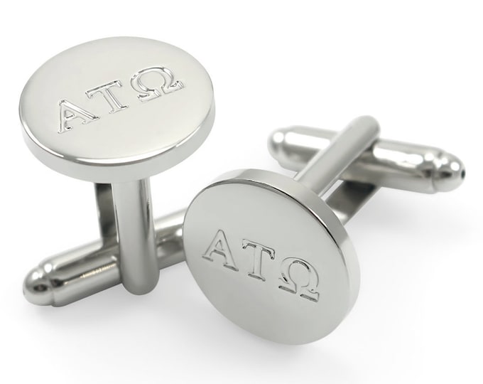 Alpha Tau Omega Fraternity Cuff Links// ΑΤΩ Fraternity Accessories // Greek Letter // Fraternity Gifts // Initiation Gifts // Gifts For Him