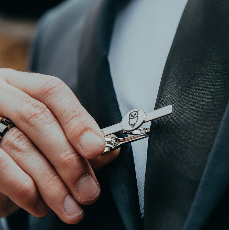 Owl Inspired Tie Clip Bar Gifts for Him Suit and Tie Accessories Tie Clips Mens Tie Clips Gifts for Men Father/'s Day Gifts