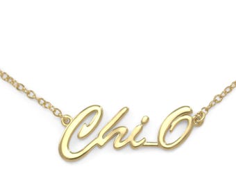 Chi Omega ""Chi O"" Vergoldete Halskette // Chi Omega Geschenke // Schwesternschaft Geschenke // Große und kleine Geschenke."