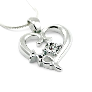 Chi Omega Sterling Silver Heart Pendant // ΧΩ Sorority Jewelry // Sorority Gifts // Greek Gifts // Big & Little // Delicate Jewelry