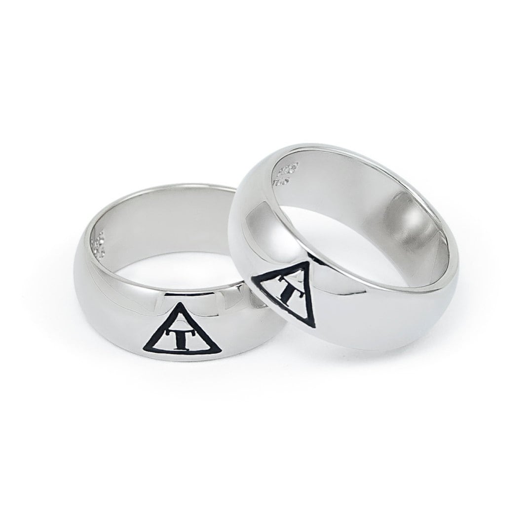Triangle Men Rings Triangle Sterling Silver Wide Band Ring // Fraternity Rings // Gifts ...