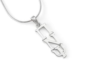 Pi Nu Psi Sterling Silver Lavaliere Pendant // Sorority Jewelry // Sorority Gifts // Sorority necklace // Big and Little gifts