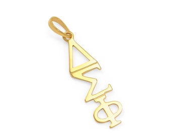 Delta Sigma Phi 14k Solid Gold Pendant // ΔΣΦ Fraternity Jewelry // Big and Little Gifts // Solid Gold // Real Gold Necklace // Pendant