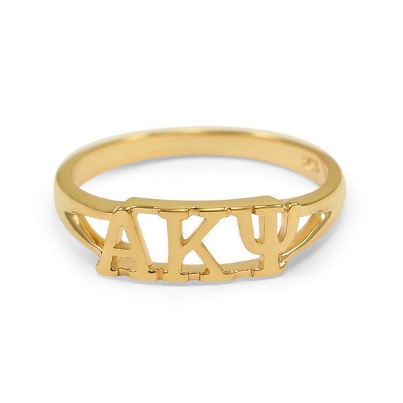 Alpha Kappa Psi 14k Gold Plated Ring Fraternity Gifts Co Ed Gifts Pledge Gifts Initiation Gift Custom Personalized Rings Etsy Australia