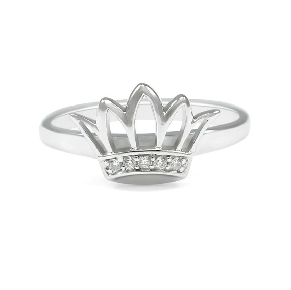 Zeta Tau Alpha Sorority Sterling Silver Crown Ring With CZ Stones - Officially Licensed, Sizes 5–9 - View #4