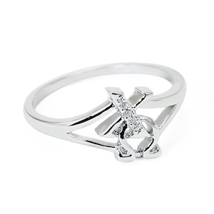 Chi Omega plata esterlina anillo Diagonal, engastada con diamantes simulados / / ΧΩ Hermandad joyas / / Hermandad de mujeres regalos / / anillos letra griega / / griego
