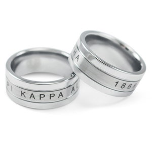 Pi Kappa Alpha Fraternity Tungsten Ring // ΠΚΑ Fraternity // PIKE Fraternity Rings // Greek Letter Gifts // Regalos de graduación universitaria // PIKE