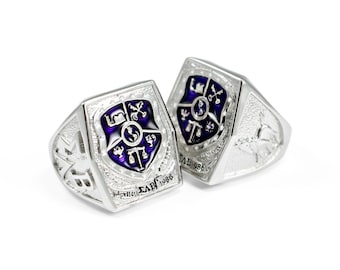 Anello stemma in argento sterling Sigma Lambda Beta con smalto viola // Anelli di fraternità ΣΛΒ // Regali di fraternità // Regali per lui // Regali greci