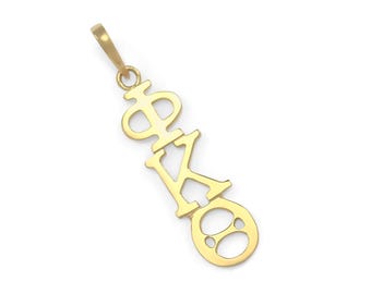 Phi Kappa Theta 14k Solid Yellow Gold Pendant // ΦΚΘ Fraternity Jewelry // Big and Little Gifts // Solid Gold // Real Yellow Gold Necklace