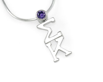 Sigma Iota Alpha Sorority Lavaliere with CZ diamondsSorority Necklace-Jewelry