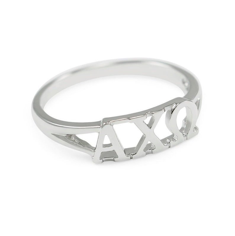 Alpha Chi Omega Sterling Silver Ring // ΑΟΠ Jewelry // Etsy