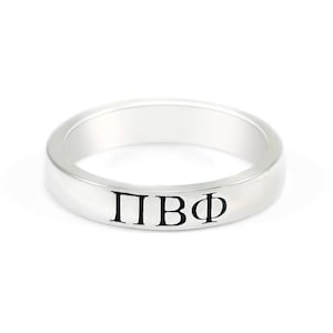 Pi Beta Phi Sterling Silver Ring with black enamel letters // ΠΒΦ Sorority Jewelry // Sorority rings // Gifts For Her // Greek Life //