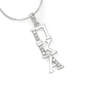 Pi Kappa Alpha Sterling Silver Lavaliere with simulated diamonds// ΠΚΑ Fraternity// PIKE// College Graduation Gift// Fraternity Lavaliering