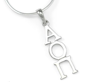 Alpha Omicron Pi Sterling Silver Lavaliere // ΑΟΠ // Sorority necklace // Gifts for Her // Sorority gifts // Big and Little // aoii // Greek