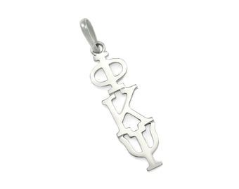 Phi Kappa Psi 14k Solid White Gold Pendant // ΦΚΨ Fraternity Jewelry // Sweetheart Gifts // Solid Gold // Real White Gold Necklace