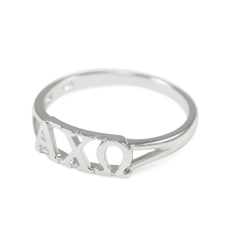 Alpha Chi Omega Sterling Silver Ring // ΑΟΠ Jewelry // Etsy