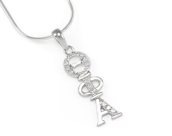 Theta Phi Alpha Sterling Silber Lavaliere mit künstlichen Diamanten // ......
