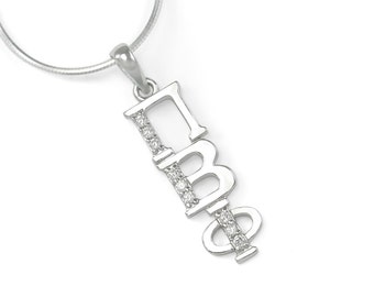 Phi Sigma Sigma Sorority Lavaliere Pendant - Sterling Silver With Chain
