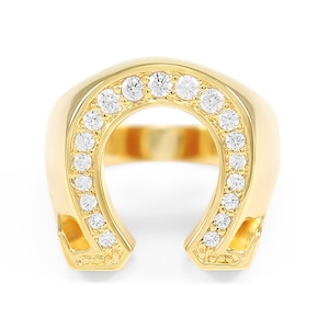 14K Gold Plated Omega Ring with 20 Stones