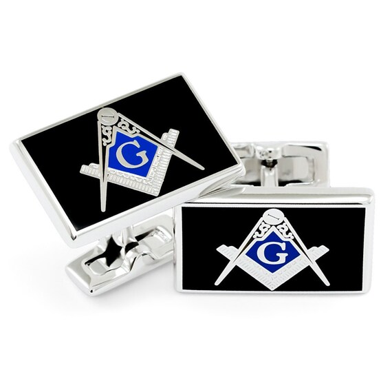 De Plata Con Cuadrado Azul clip pa corbata /& Masons Orden Masónica Group Logo símbolo Nuevo