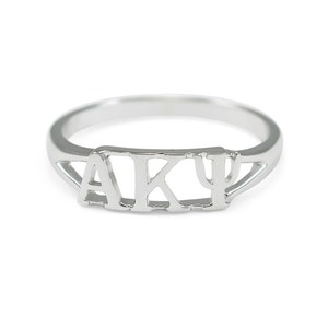Alpha Kappa Psi Sterling Silver Ring // ΑΚΨ Fraternity Gifts // Co Ed Fraternity // Pledge Gifts // Regalos de iniciación // Greek Letter Gifts