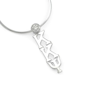 Kappa Kappa Psi Band Fraternity- Sterling Silver Lavaliere with Clear Crystal // ΚΚΨ Jewelry // Greek Necklace // Gifts for Her