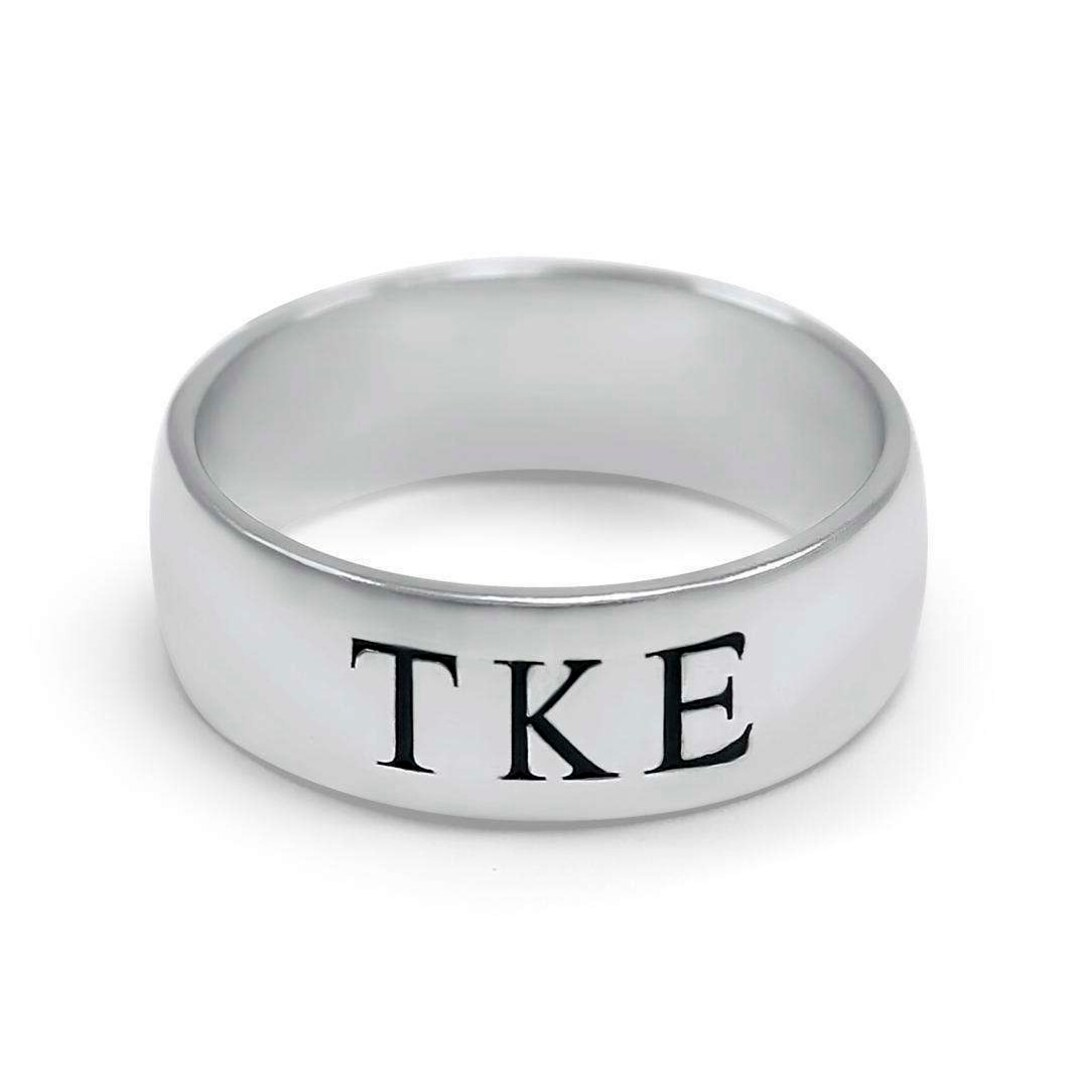 Tau Kappa Epsilon Fraternity Sterling Silver Wide Band Ring