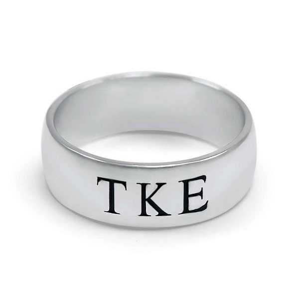 Tau Kappa Epsilon Fraternity Sterling Silver Wide Band Ring | TKE Fraternity | TEKE Accessories | Fraternity Merchandise | College Greek |