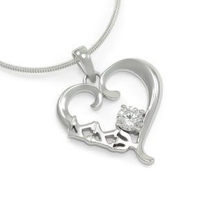 Kappa Kappa Psi Sterling Silver Heart Pendant with a Clear Crystal // ΚΚΨ Sorority Jewelry // Heart Necklace // Sorority Gifts