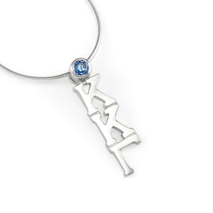 Kappa Kappa Gamma Sterling Silver Lavaliere with blue cubic zirconia // ΚΚΓ Sorority Gifts // Sorority jewelry // Sorority Merchandise