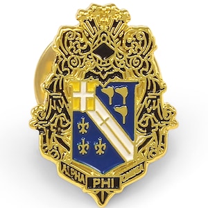 Alpha Phi Omega 14k gold plated Fraternity Crest lapel pin // Fraternity Gifts // APO Fraternity // Gifts for Him // Initiation Gifts