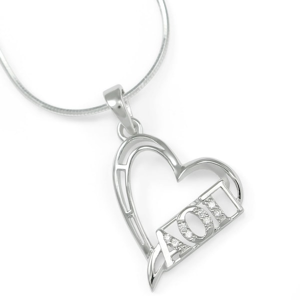 Alpha Omicron Pi Heart Necklace main image 0