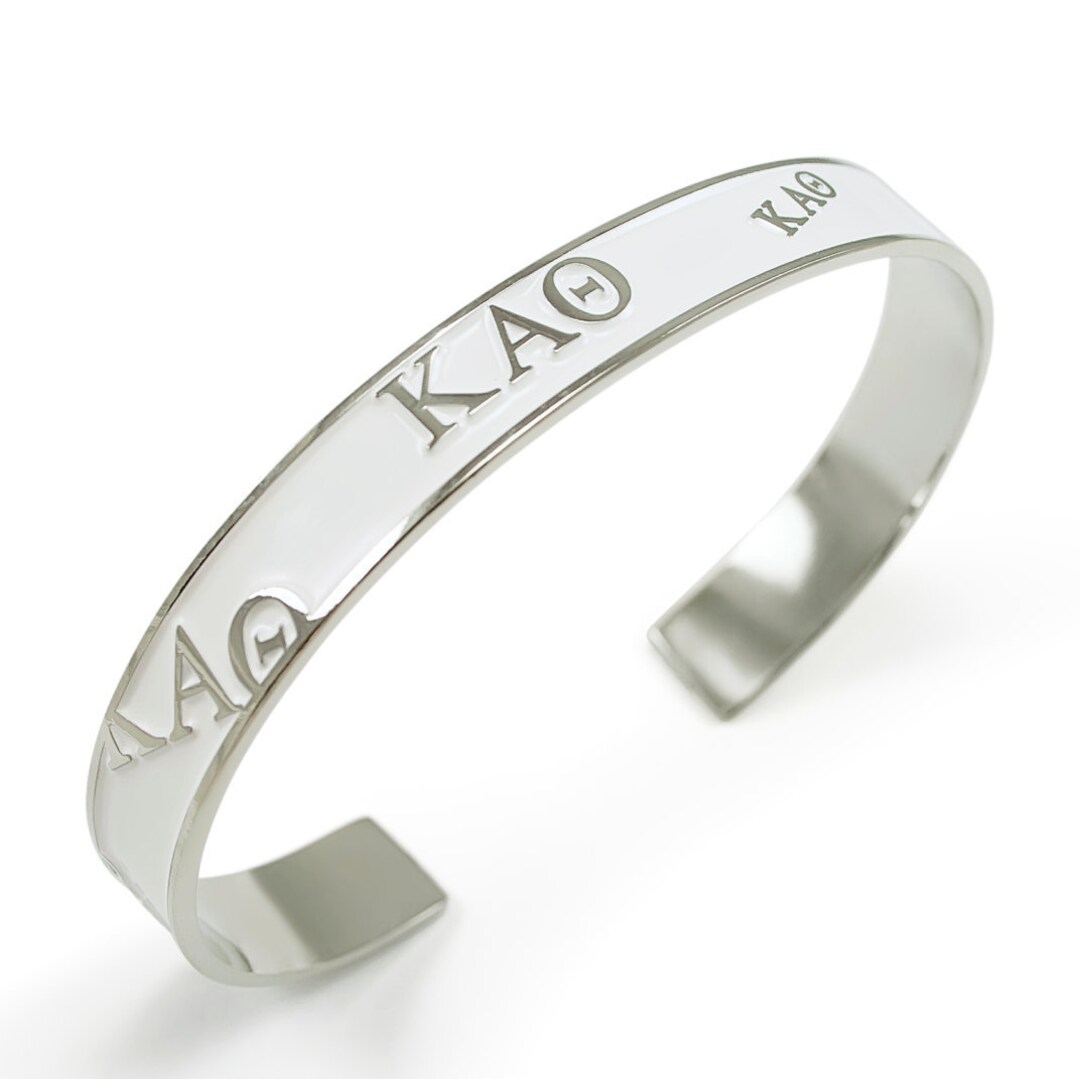 Kappa Alpha Theta White Cuff Bracelet // ΚΑΘ Sorority Jewelry