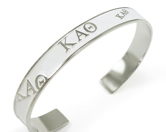 Kappa Alpha Theta White Cuff Bracelet // ΚΑΘ Sorority Jewelry // Sorority necklace // Cuff Bracelet // Cuff Bangle // Greek life // Sorority