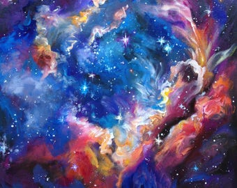 galaxy painting etsy
