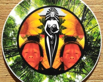 Rainforest Art Sticker - 3" Circle, Weatherproof Vinyl