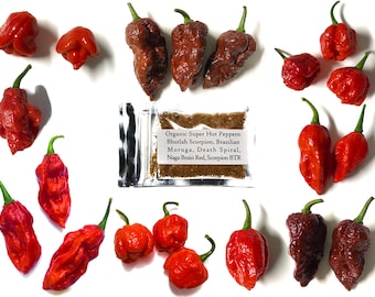 Lots of Hot Batch Two - Organically Grown Super Hot Pepper Powder - Artisan Food Gift - Gourmet Food - Limited Edition