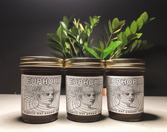 Euphoria Hot Sauce - Organic Handcrafted Hot Pepper Sauce - Artisan Food Gift - Gourmet Food - Limited Edition - Gourmet Hot Sauce