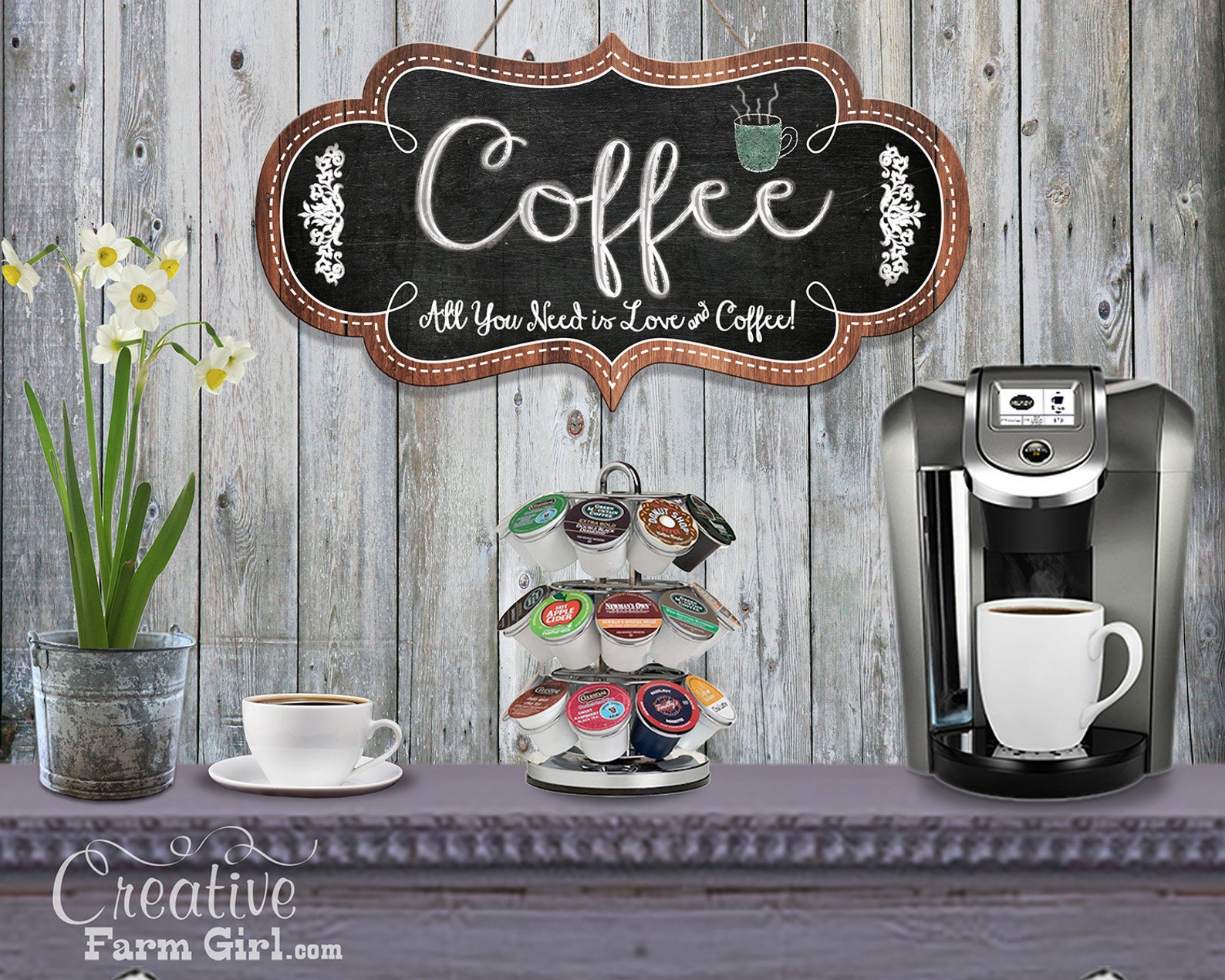 Cute Coffee Sign All you need is love and coffee hanging sign Etsy