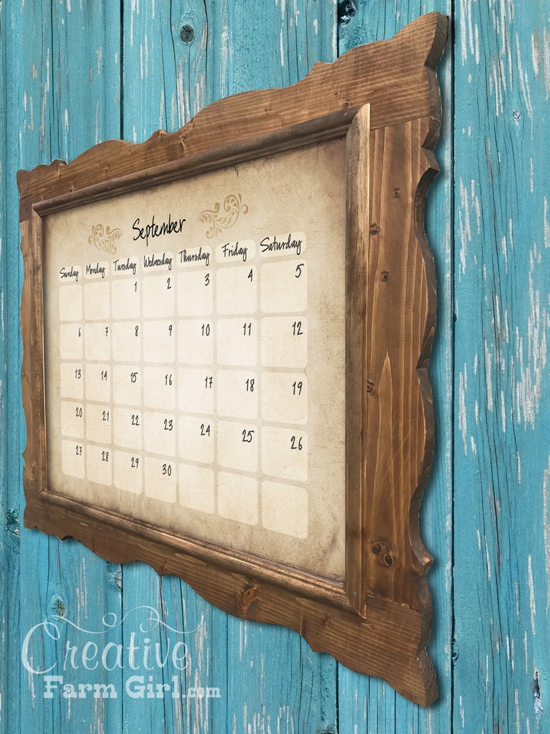 Shabby Wood Dry Erase Calendar Etsy