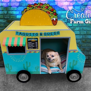 Taco Truck Dog House/Dog Camper/Pet Camper/Pet Trailer/Unique Dog House