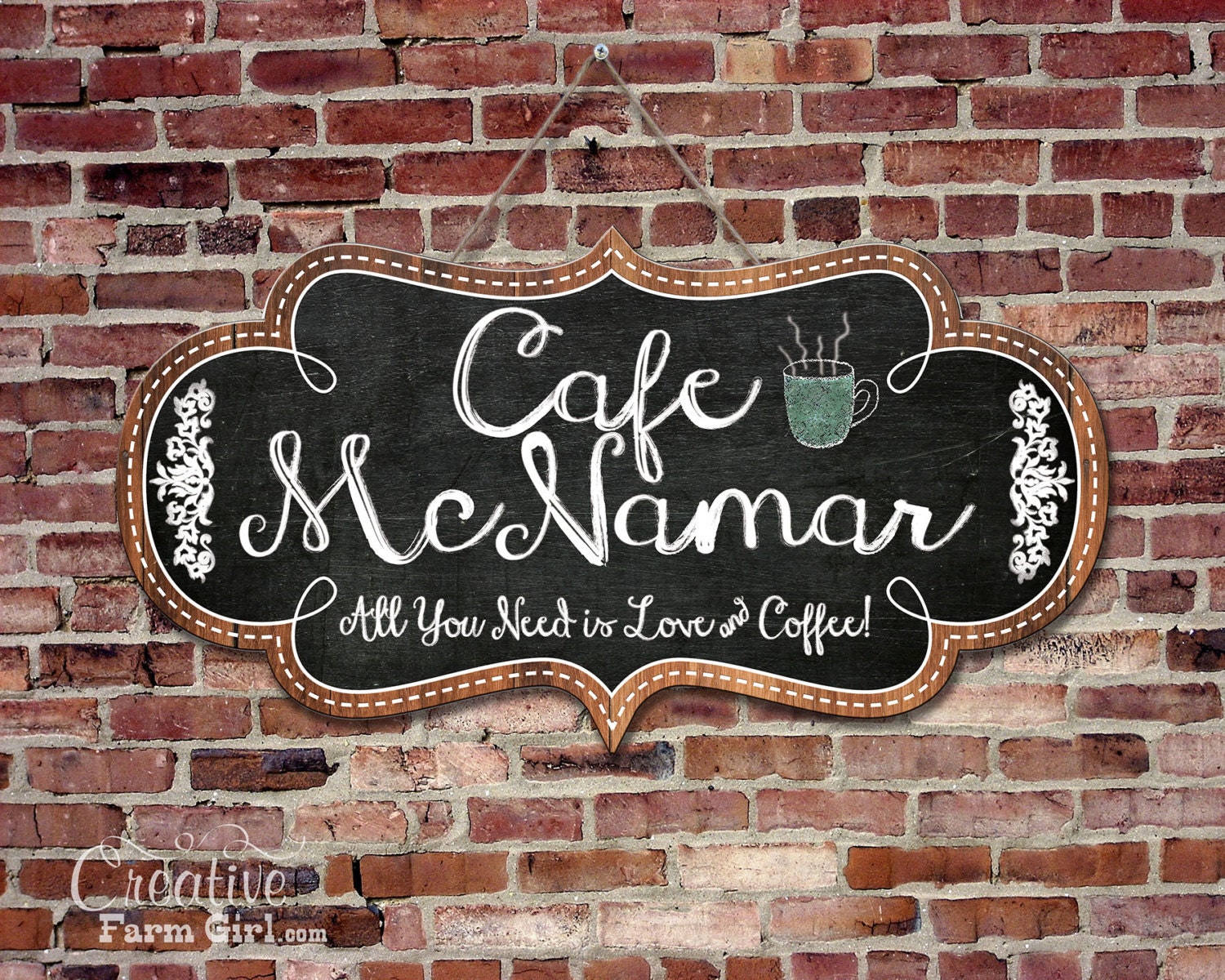 Personalized chalkboard Cafe Sign Beautiful Cafe Sign Etsy