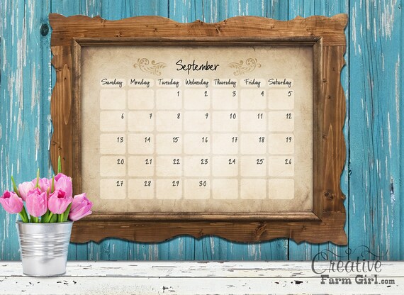 Red barn wood dry erase calendar