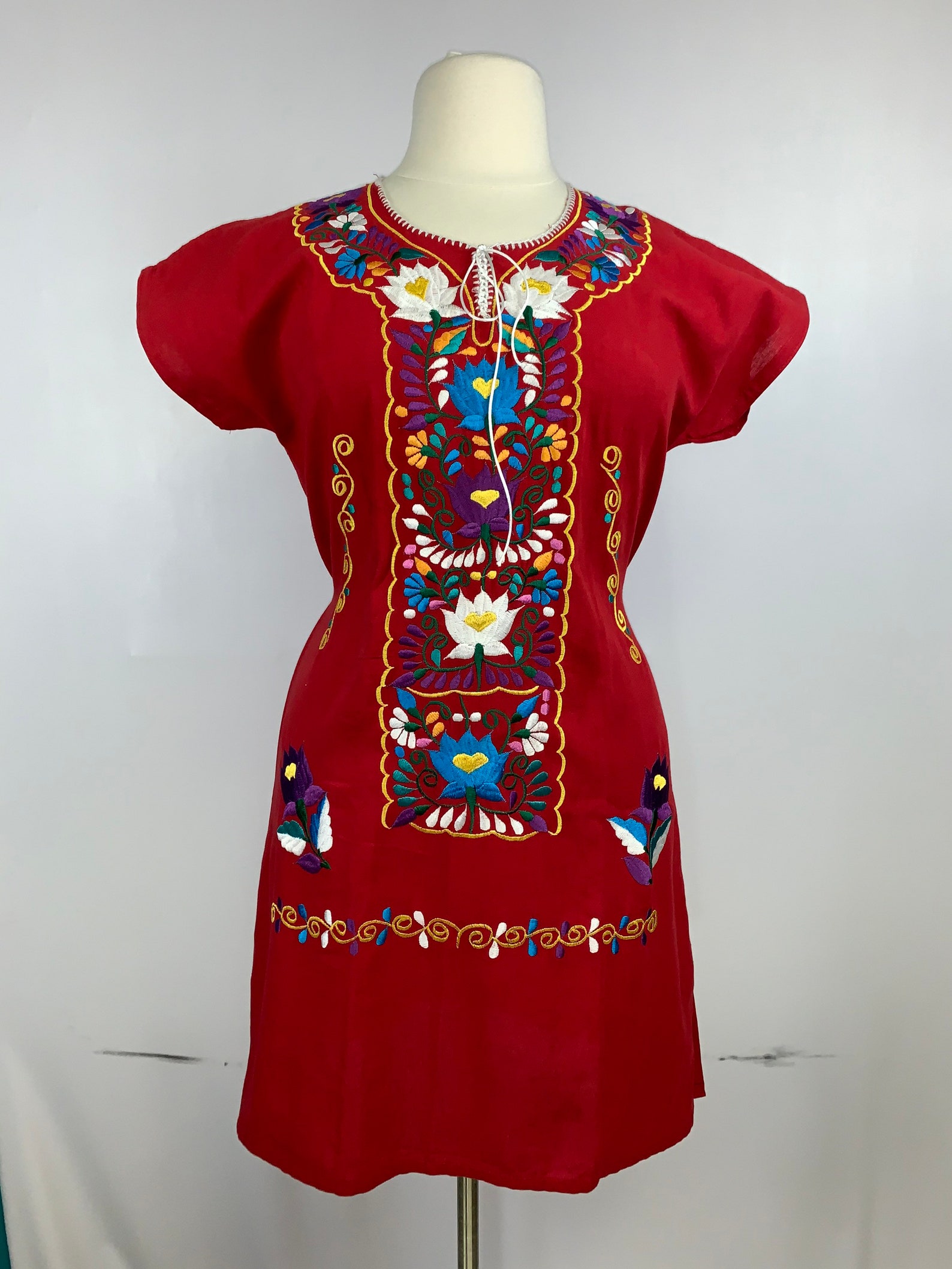 Mexican Traditional Short Huipil Dress Size 10 Etsy