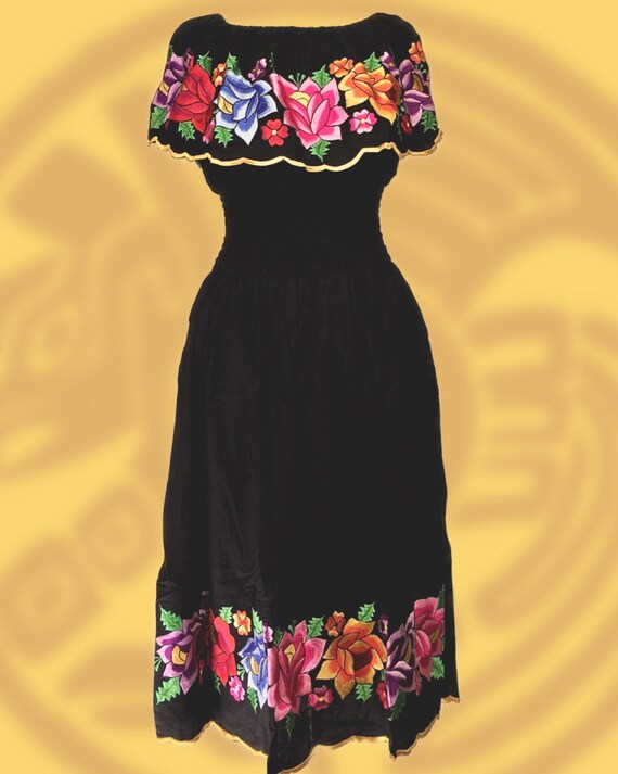 black off the shoulder mexican dress