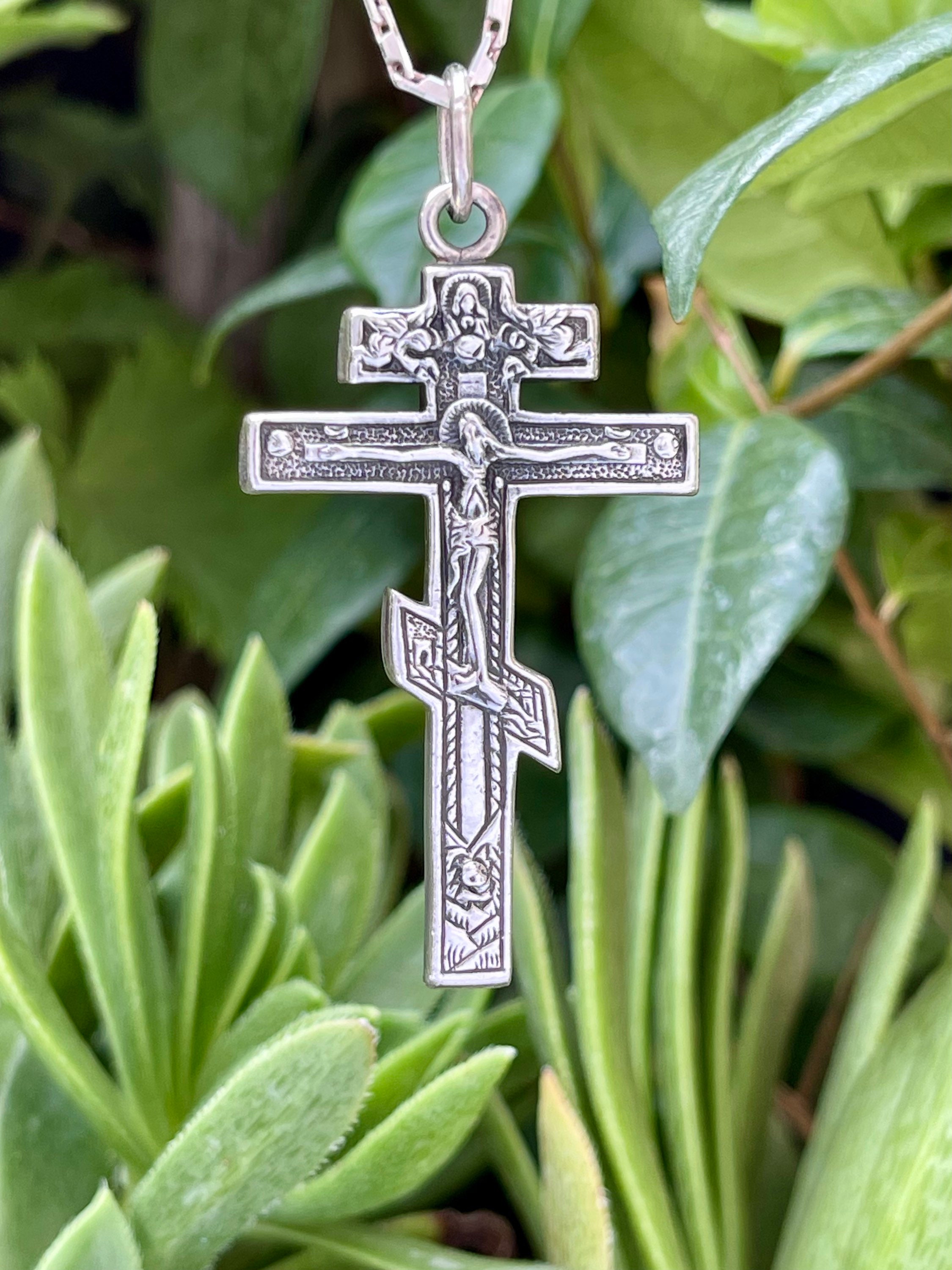 Sterling Silver Antiqued Squared Cross Crucifix Pendant Sterling Silver Antiqued Squared Cross Crucifix Pendant