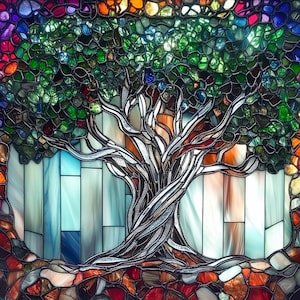 Película para ventanas de vitrales premium, tamaño personalizado, esmerilada - Menoa Tree