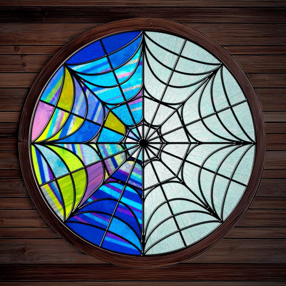 Custom-size premium frosted stained glass window cling film- Wednesday Addams