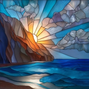 Stained glass custom-size frosted window cling film - Hawaii